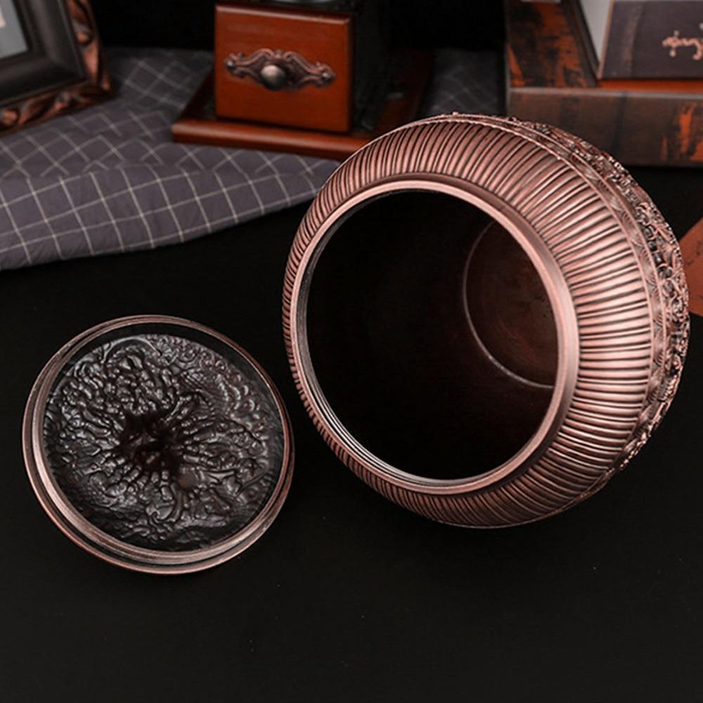 Airtight Lid Loose Tea Storage Container Bronze Decorative Tea Jar For Countertop Storage
