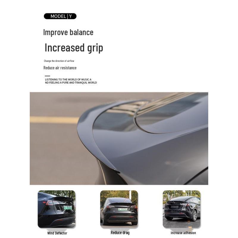 Заднее крыло из углеволокна для Tesla Model Y/3: Улучшает характеристики, снижает сопротивление ветра, не требует сверления.
