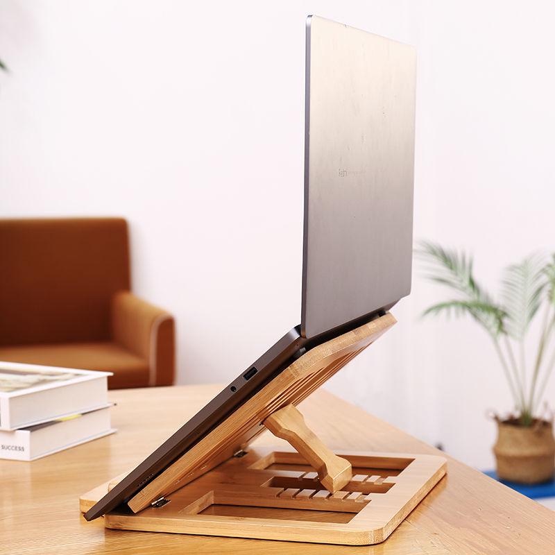 2025 Portable Solid Wood Folding Laptop & Tablet Stand with Cooling Riser