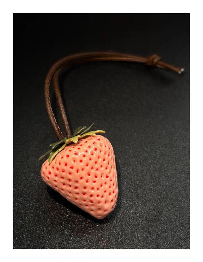 High-End Cute Strawberry Pendant: Fashionable 3D Bag Charm and Backpack Accessory for Couples