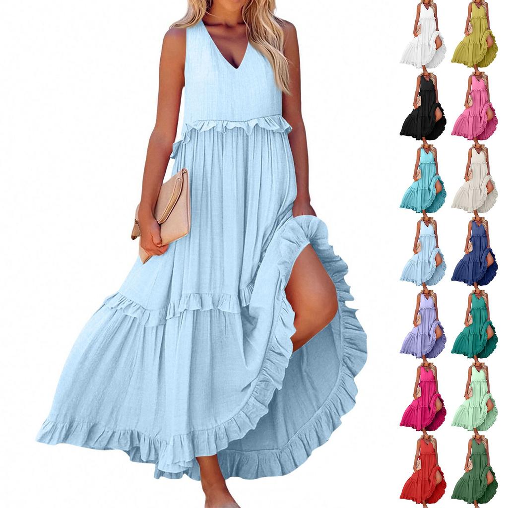 Women's Summer Long Dress Big Swing Beach Dress