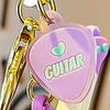 Fashion Guitar Key Chain Cute Musical Instrument Keychain Sweet Guitar Keyring  Car Key Ornament