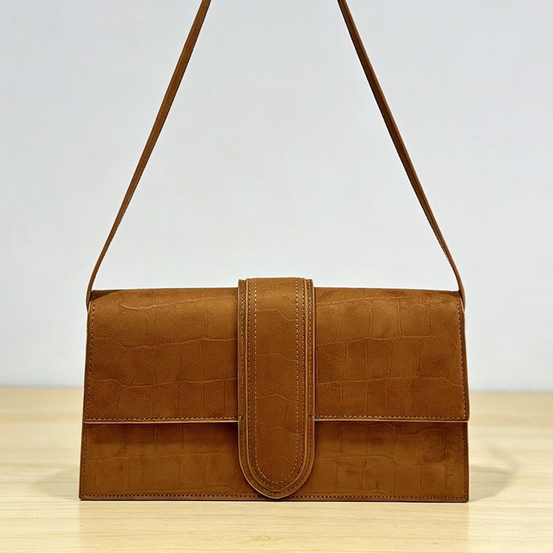 Small Square Bag Portable Armpit Hand-held Flip Cover All-match Single Shoulder Matte Retro Crossbody Jacquemus