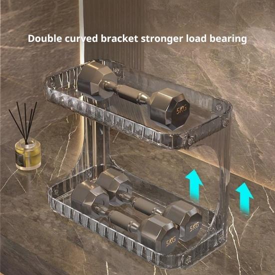 Double Layer Makeup Storage Rack Bathroom Countertop Organizer Large Capacity Perfume Tray Cosmetics Storage Shelf