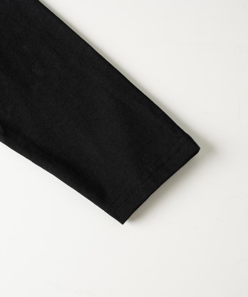 JEMUT Boy Crop Long Sleeve T-Shirt Black Kjlt2672