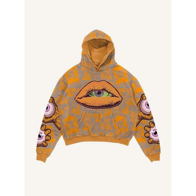 2026 Skull Print Hoodie Men - Lightweight Air Layer Sweatshirt Casual Streetwear Long Sleeve Pullover With Front Pocket