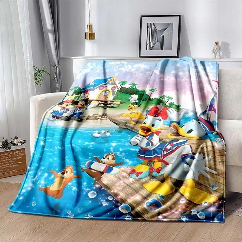 Mickey Mouse and Donald Duck Print Queen Size Blanket,Super Soft Bed Blanket,Lightweight Fuzzy Cozy for All Seasons,Holiday Gift