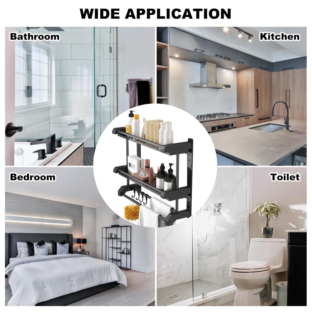 Стеллаж для хранения в ванной комнате, настенный держатель для полотенец из нержавеющей стали для туалета, ванной, кухни, подвесной