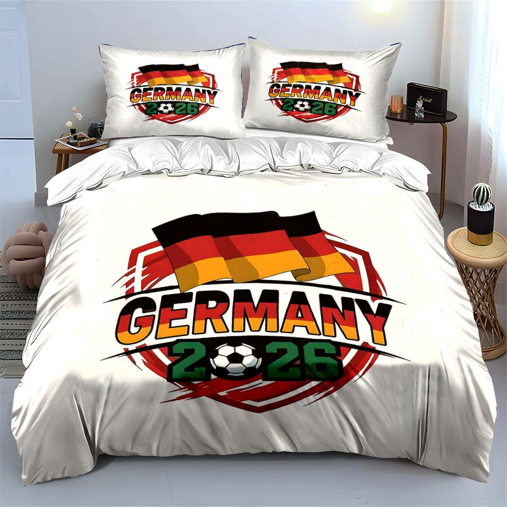 Germany Flag Soccer Bedding Set Bedding Duvet Cover Set Duvet Cover Pillowcases (1 * Duvet Cover 2 * Pillowcases, without duvet insert)