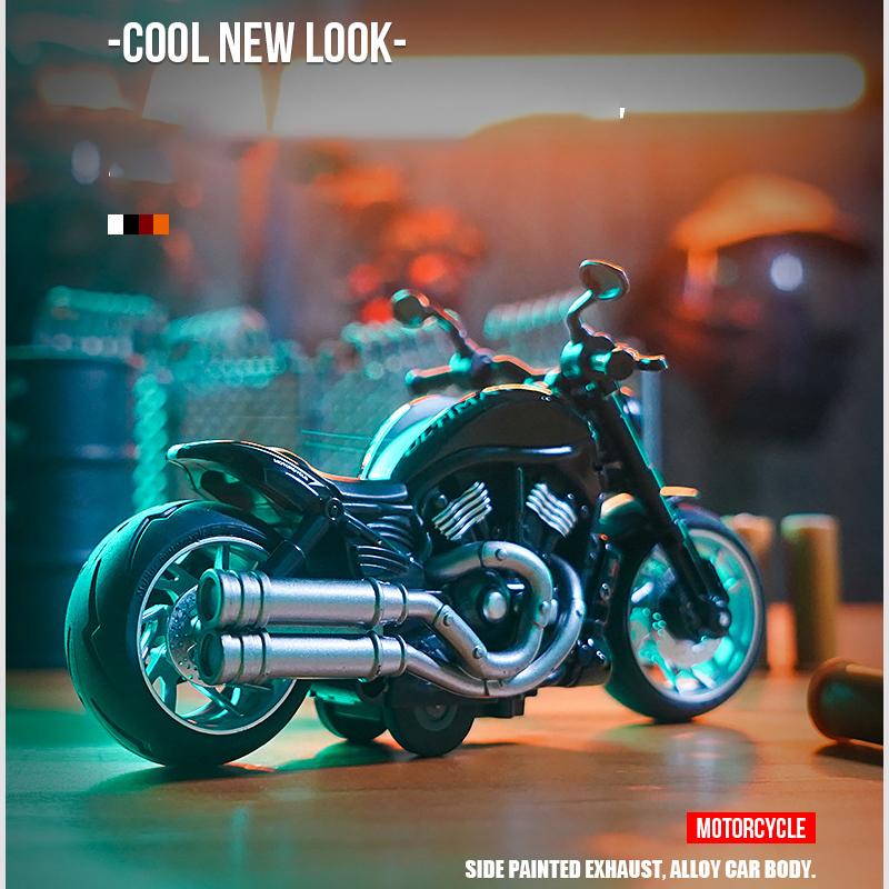 1/12 масштаб мотоцикла, литая под давлением модель игрушки, игрушка с откатом со звуком и светом для детей, коллекция подарков для мальчиков и девочек