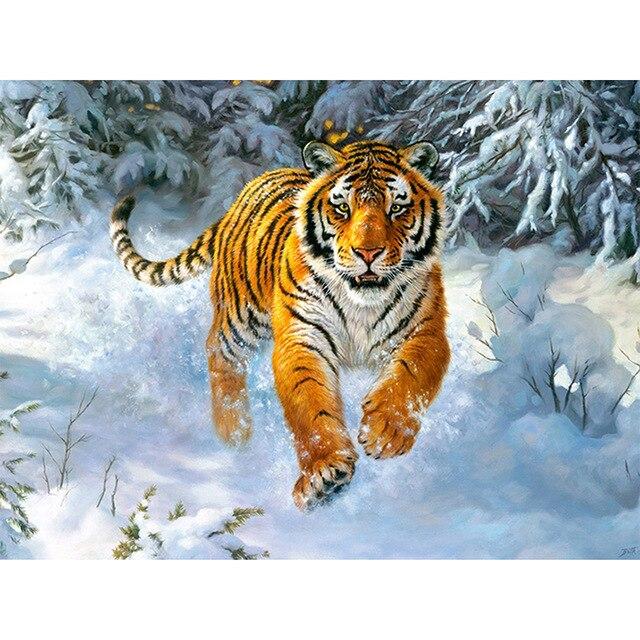 Алмазная картина Тигр 5D Алмазная вышивка с животными, украшение дома, картина, полная круглая алмазная живопись, настенная живопись
