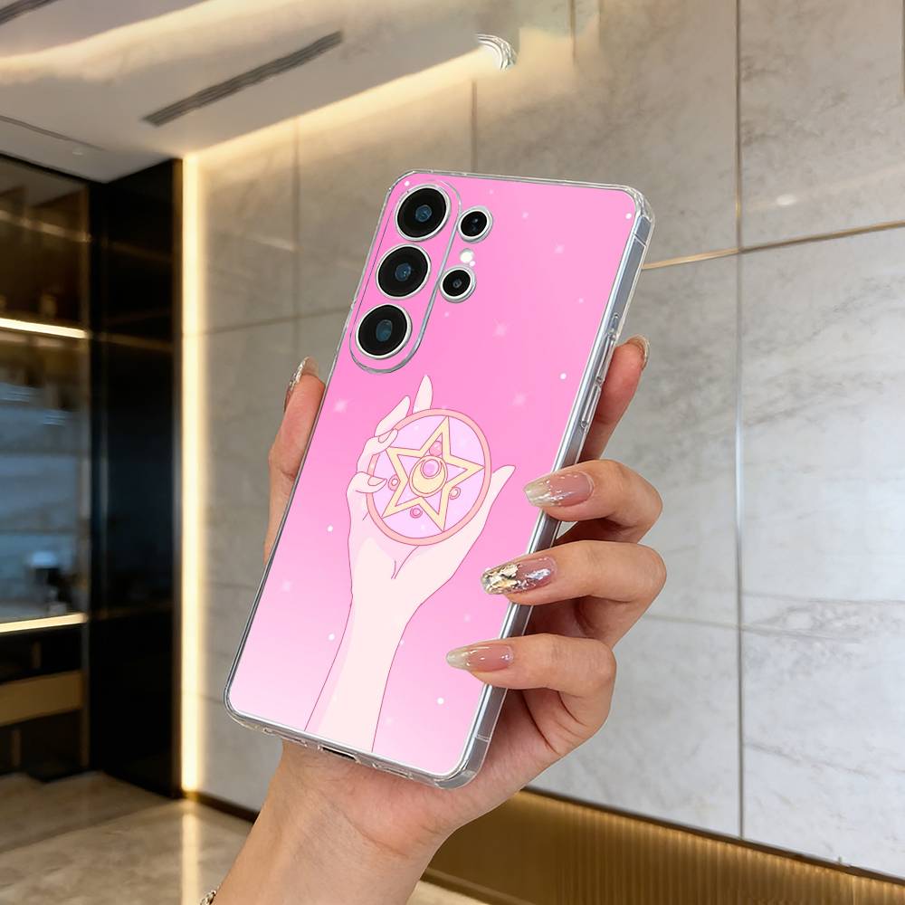 Прозрачный чехол для телефона S-Sailor- Moon для Samsung S25, S24, S21, S22, S23, S30, Ultra, S20, Plus, FE, Lite