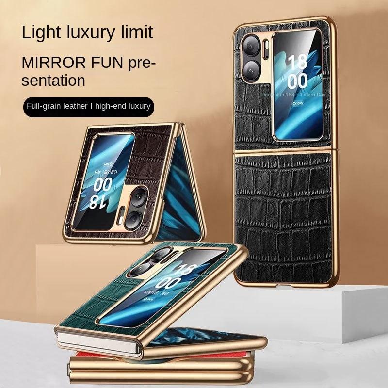 Роскошный кожаный чехол для телефона для Oppo Find N2 N3, флип-чехол с жестким бампером, противоударный защитный чехол