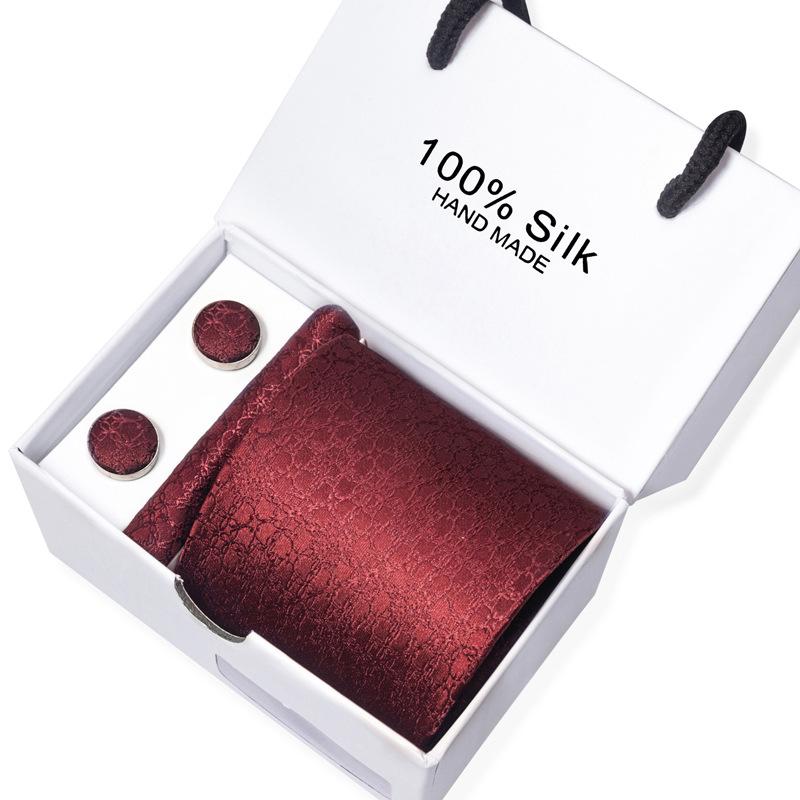 Мужской деловой галстук, квадратный шарф, подарочная коробка, полосатый простой костюм, рубашка, галстук, черный подарочный набор в коробке