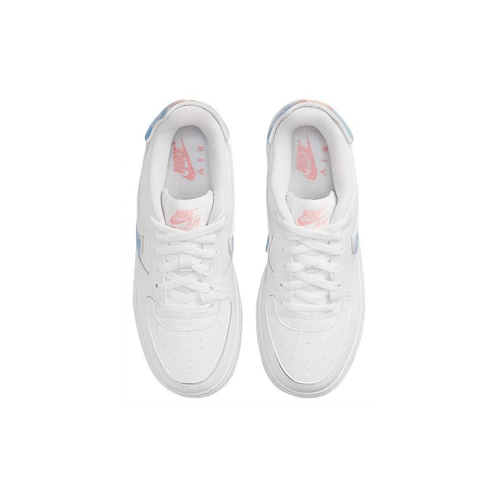 Nike Детские кроссовки Air Force 1 GS White Bleached Coral Clouds Eraser-Beige Skateboard-Blue DM1020-100