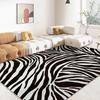 Ковер с текстурой зебры, черно-белый, для гостиной, спальни, мягкий, для кухни, ванной комнаты, противоскользящие напольные коврики, коврики для прихожей, домашний декор