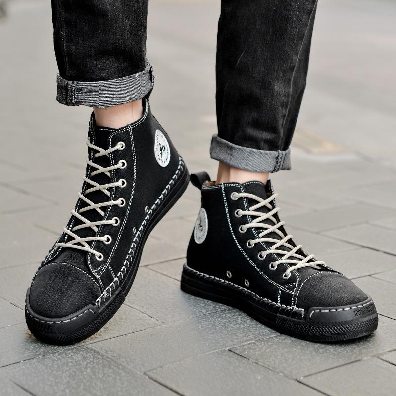 Large Size Martin Boots Men's Shoes Autumn and Winter High-top Men's Shoes Young and Young Men's Casual Short Boots Leather Trendy Shoes