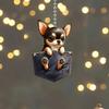 Dog Car Charms Adorable Acrylic Ornament Rearview Mirror Hanging Decor for Car Christmas Trees Decoration