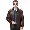 Кожаная куртка мужская из натуральной кожи для папы среднего возраста, овчина, деловая повседневная плюс бархатная кожаная куртка мужское пальто