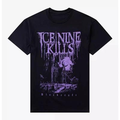 2025 Ice Nine Kills X BlackCraft Дом с привидениями Стильная Повседневная Высококачественная Мужская Футболка из Чистого Хлопка с Круглым Вырезом и Графическим Принтом