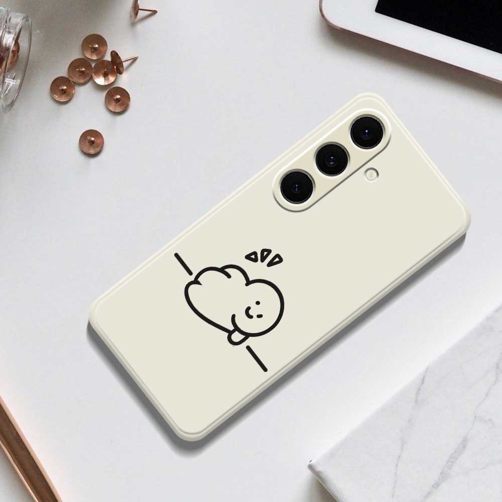 For Samsung Galaxy S25+ Case Stick Figure Pattern Printing Straight Edge TPU Phone Back Cover
