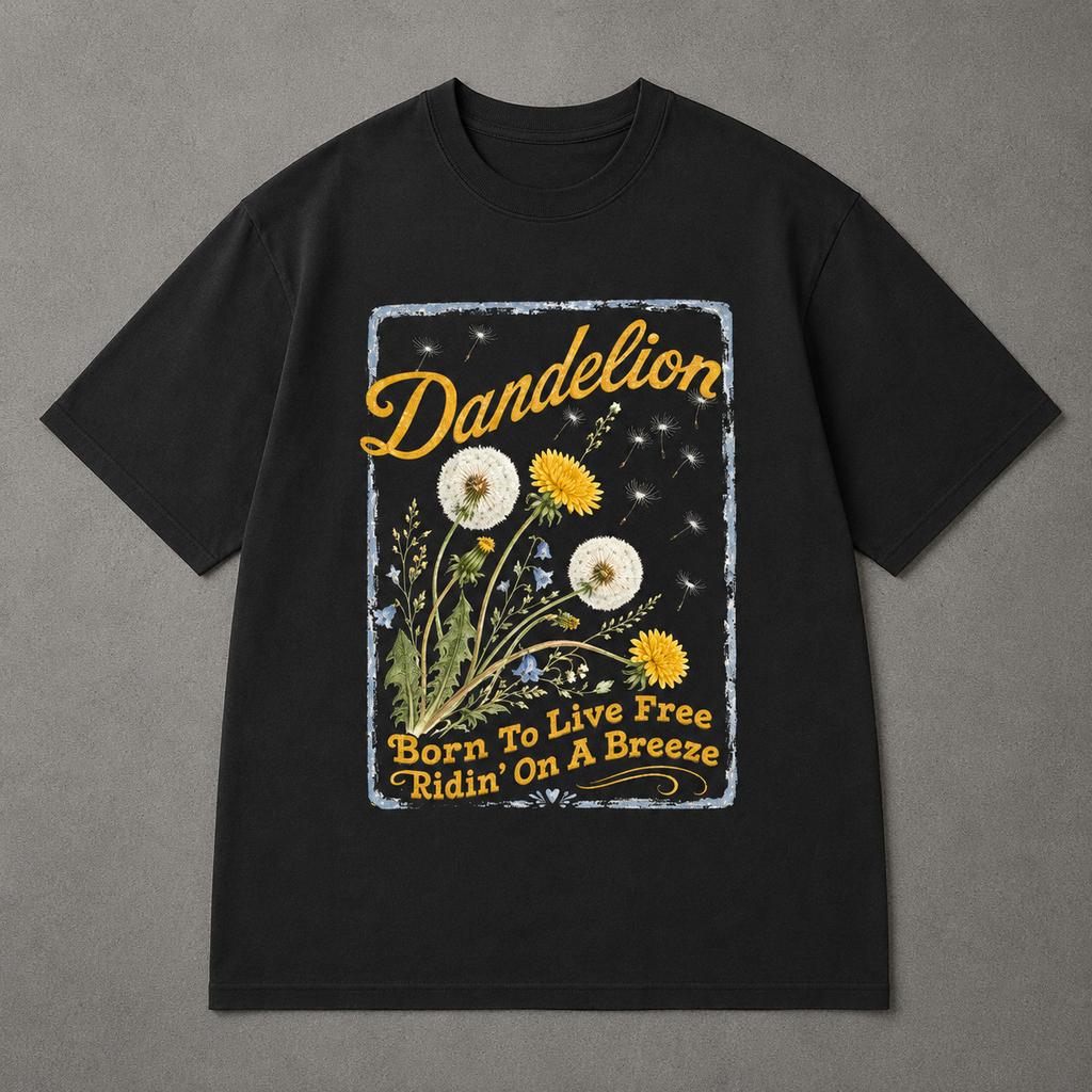 Dandelion Country Music Shirt Vintage Floral Nature Graphic Tee