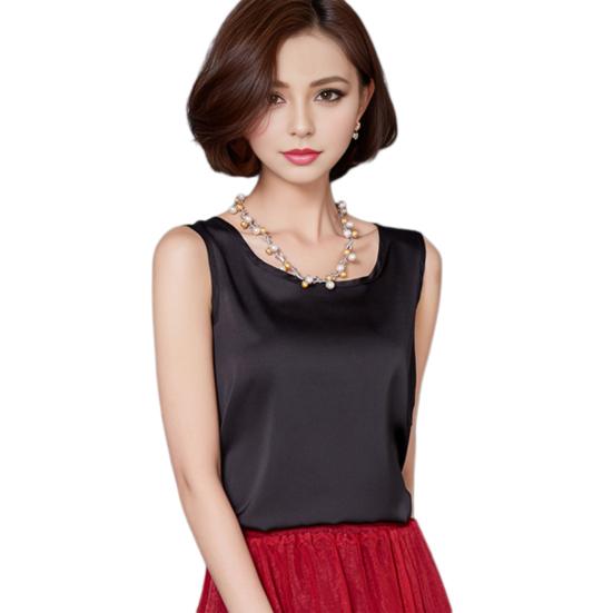 Женский летний жилет с круглым вырезом без рукавов, свободный цветной пуловер, однотонные топы из гладкой ткани на каждый день