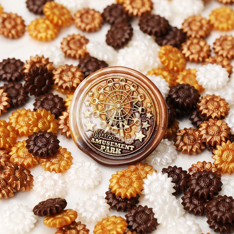 Huidisi Перламутровые Гранулы Сургуча Смешанных Цветов Подсолнух для Штампов