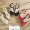 Women's Ethnic Style Summer Wedge Sandals - Breathable Linen with One-Strap Buckle and High Heel Design