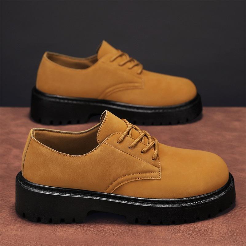 Men's Shoes Autumn New Casual Versatile Small Leather Shoes Low-top Tooling Wear-resistant Men's Martin Boots Tide