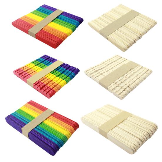 100 шт. палочек для мороженого палочки для мороженого с круглым краем деревянные палочки для лакомств