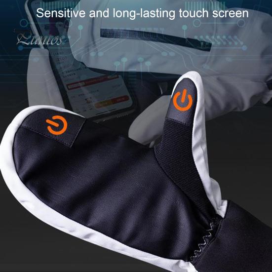 Зимние лыжные перчатки с сенсорным экраном, водонепроницаемые термоперчатки для снега, толстые теплые варежки для катания на лыжах, сноуборде, спорта на открытом воздухе