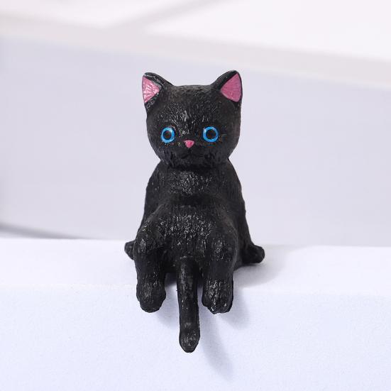 5/12 шт. Мини-фигурка кошки Крепление на приборную панель автомобиля, экран центрального управления, дисплей, спящий, лежащий, сидящий котенок, статуэтка, скульптура животного, украшение