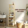 7 Tier Bamboo Bathroom Shelf For Kitchen Bathroom Living Room 44 X 33 X 180 Cm Natural Wood
