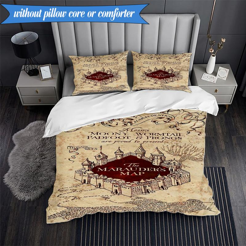 Magic School Adventure 3pcs K-pop music group Bedding set,Ideal for Bedroom, Dormitory,Including Duvet Cover And 2pcs Pillowcases,Fan gifts
