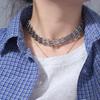 Сетчатый дизайн Преувеличенная кубинская массивная цепь Цинк Цинковый сплав Цепочка на ключицу Модная хип-хоп ожерелье Лето