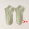 5Pairs Women's Low Tube Cotton Socks Candy Colored Summer Breathable Boat Socks Delicate Soft Comfortable Solid Versatile Sock