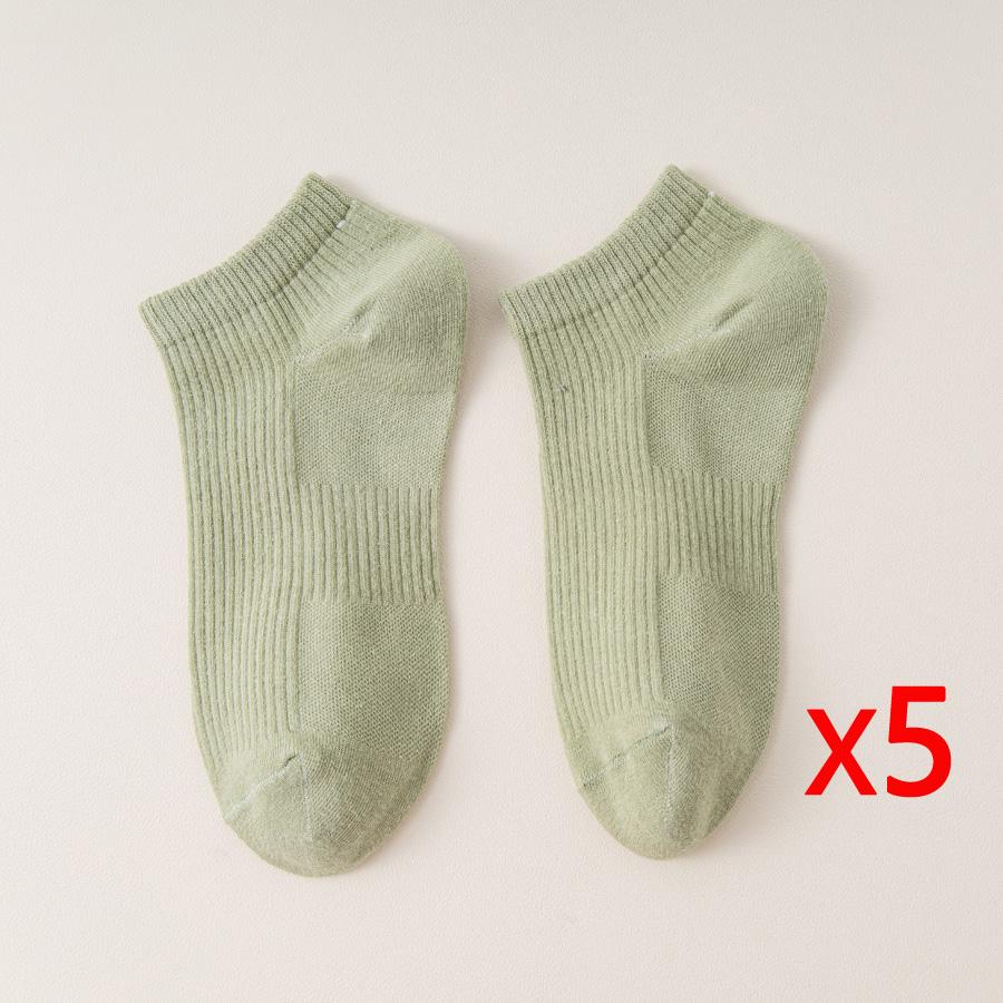5Pairs Women's Low Tube Cotton Socks Candy Colored Summer Breathable Boat Socks Delicate Soft Comfortable Solid Versatile Sock