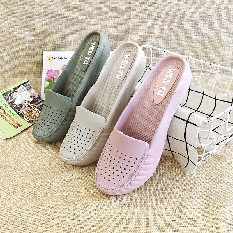 Новые удобные мягкие женские шлепанцы в цветах макарон для лета, легкие дышащие нескользящие пляжные туфли