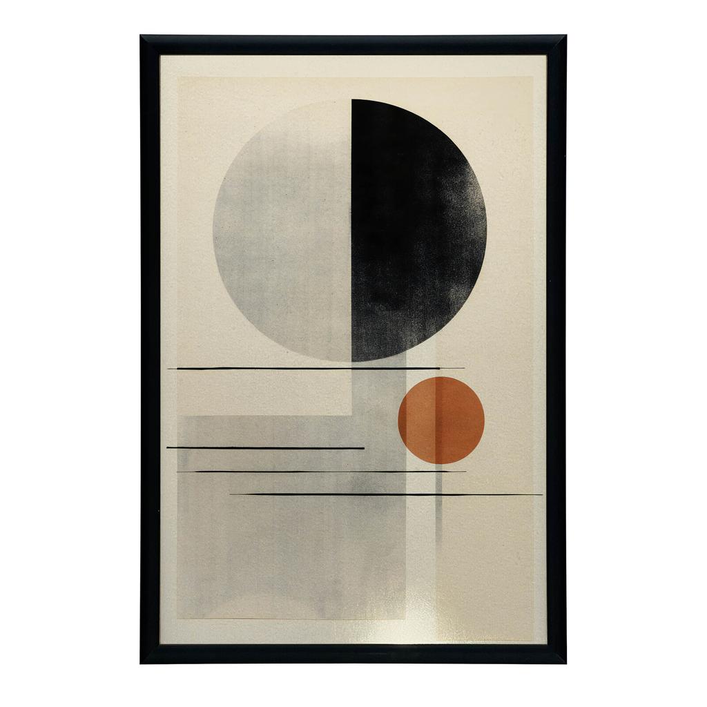 Geometryczna Abstrakcja Geometryczna Abstrakcja, 70X100 Cm, Rama Aluminiowa Czarna, Papier Matowy 230 Gsm