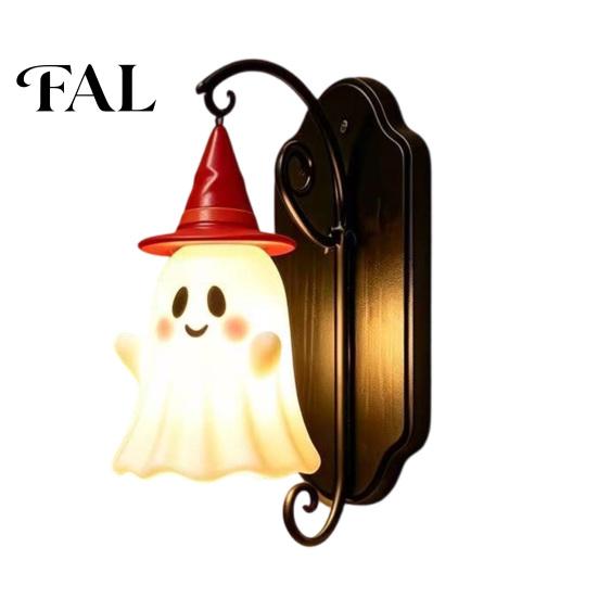 Autumn Wall Ornament Cute Ghost Light, Wizard Hat Lamp, Decorative Halloween Home Decor Mount Lamp for Hallway Entrance Bedroom Creative Theme