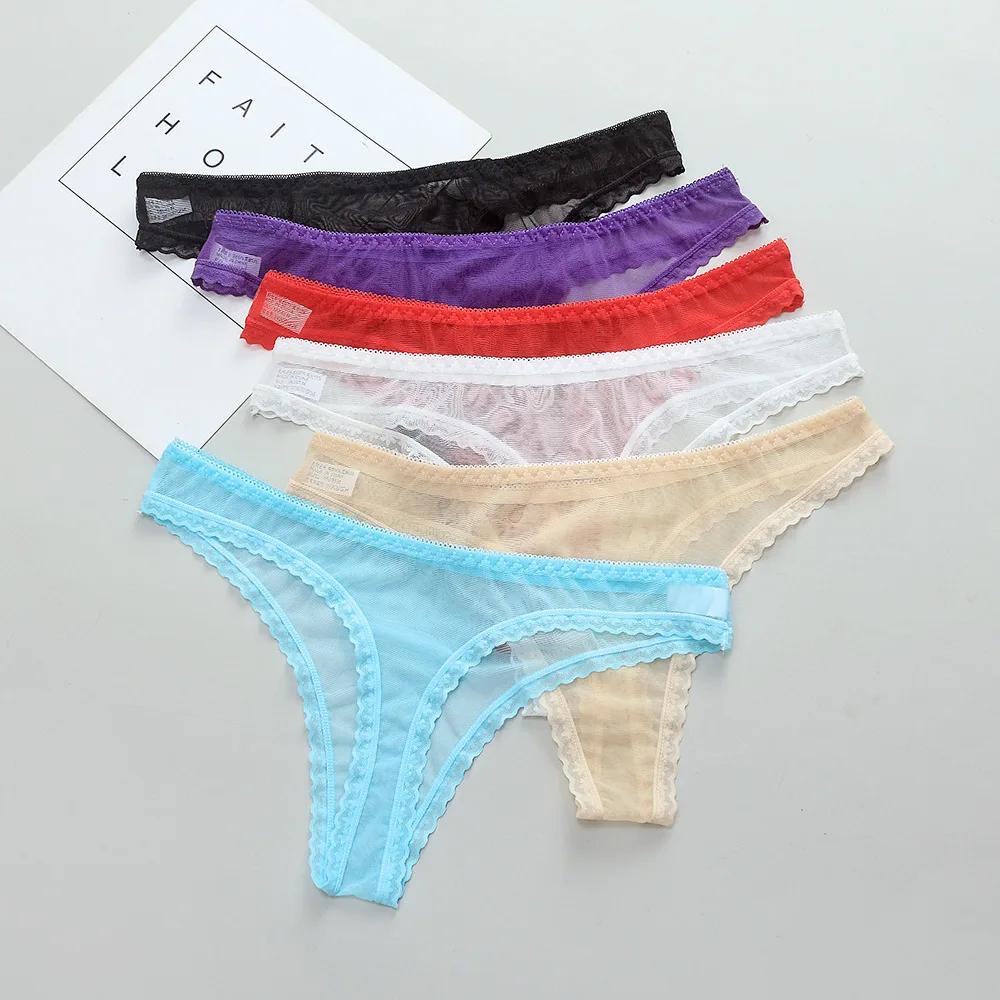 Sexy Women's Panties Lingerie G String Thongs Lace Underwear Female Perspective Women's Thong Sheer Panties Transparent Knickers