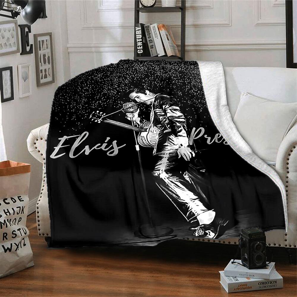 1pc Elvis Presley Soft Flannel All-Season Throw for Home, Office, Outdoor UseDurable Comfort 100575
