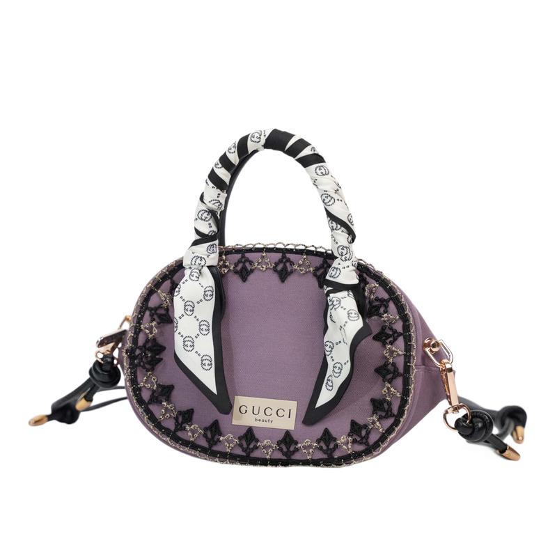 Gucci Косметичка в стиле DIY Фиолетовая Розовый язык Нишевая Модная Высококачественная Легкая Зрелая Простая Модная Универсальная Фиолетовый язык