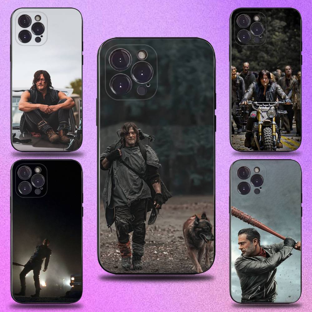 Daryl Walking Dead Phone Case For iPhone 16,15,14,13,12,11 Plus,Pro Max,XS,X,XR,SE,Mini,8,7,Soft Silicone Black Cover