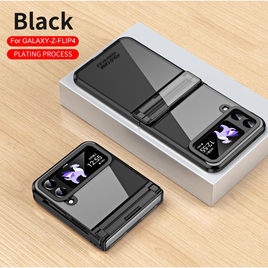For Samsung Galaxy Z Flip 6 5 4 3 Case Transparent Electroplating Phantom Hinge Protection Camera Cover For Z Flip6 Flip5 Flip4