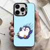 C-Мультяшный-N P-Пингвин Чехол для телефона для iPhone17,16,15,14,13,12,11 Plus,Pro Max Черный Конфетный Серебряный Покрытый Чехол