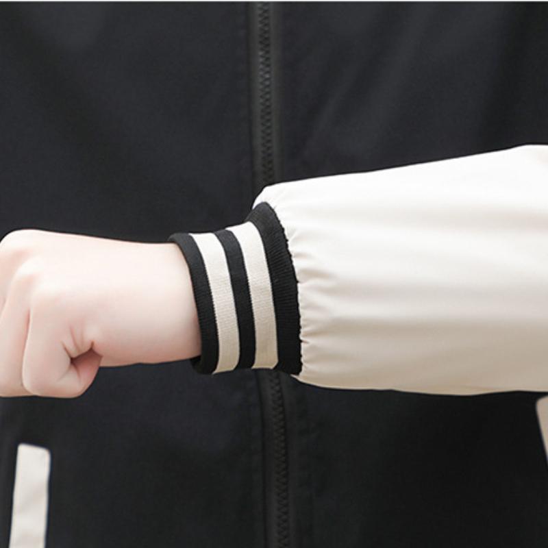 Мужская бейсбольная куртка, весенне-осенняя куртка, мужская полосатая бейсбольная куртка с блоками цветов