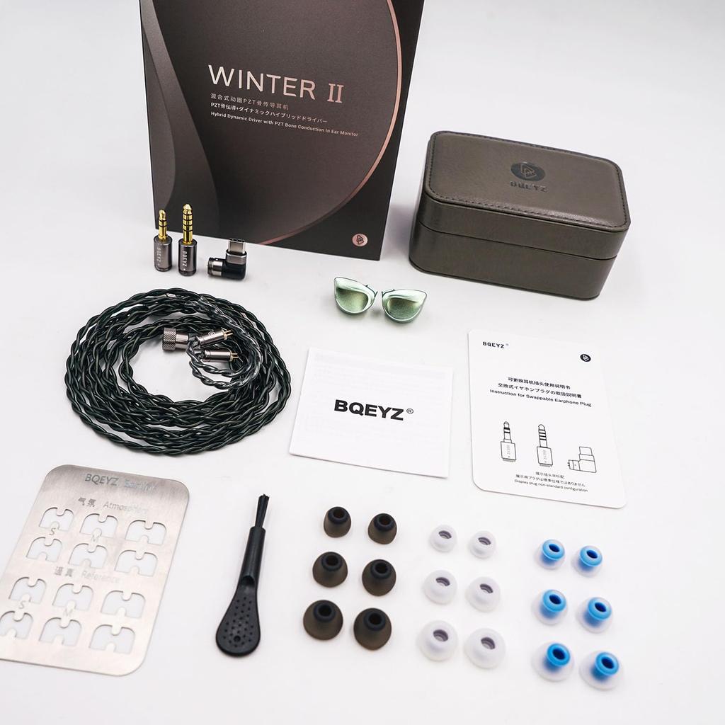 BQEYZ Winter2 Внутриканальные мониторные проводные наушники, HiFi игровые наушники с динамическим и арматурным драйверами (DD+BC) и съемным кабелем, Проводные наушники для аудиофилов (Зеленый,