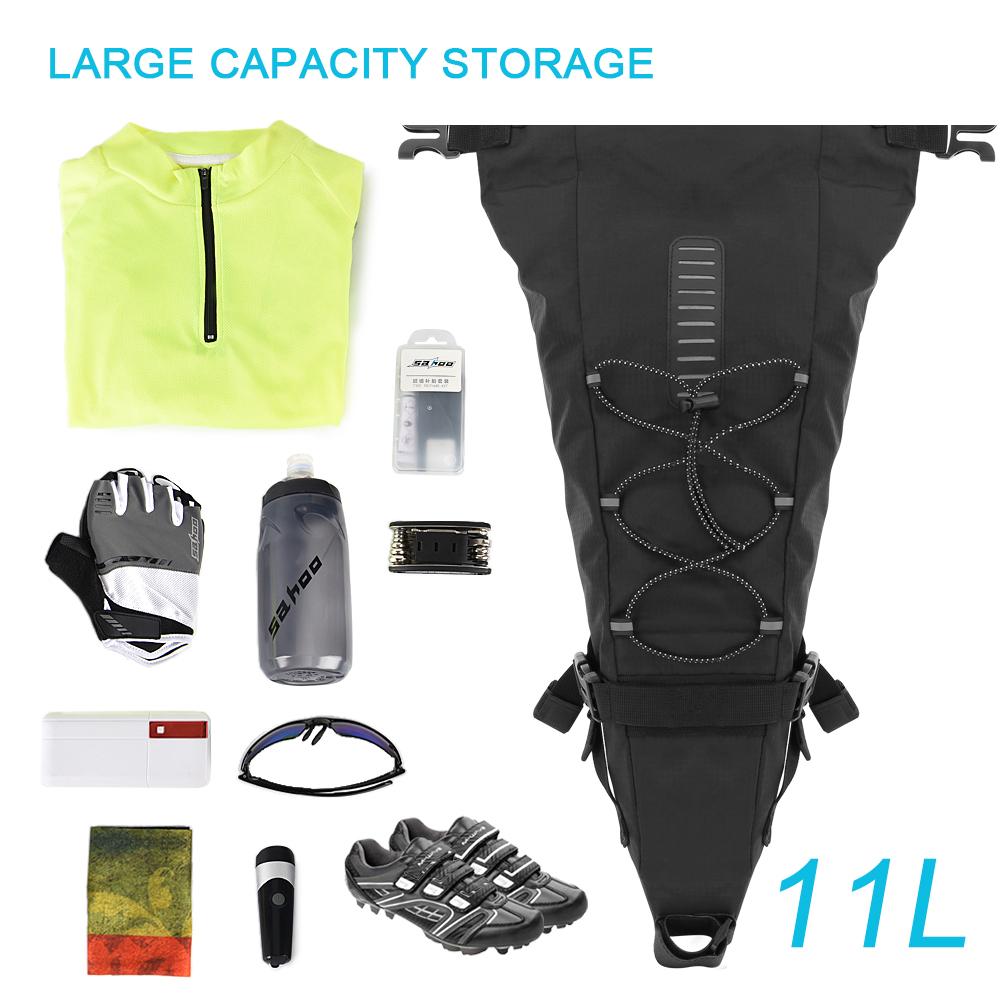 Bicycle Saddle Bag Waterproof Bicycle Storage Bag Reflective Cycle Rear Seat Post Bag Large Capacity Tail Rear Bag MTB